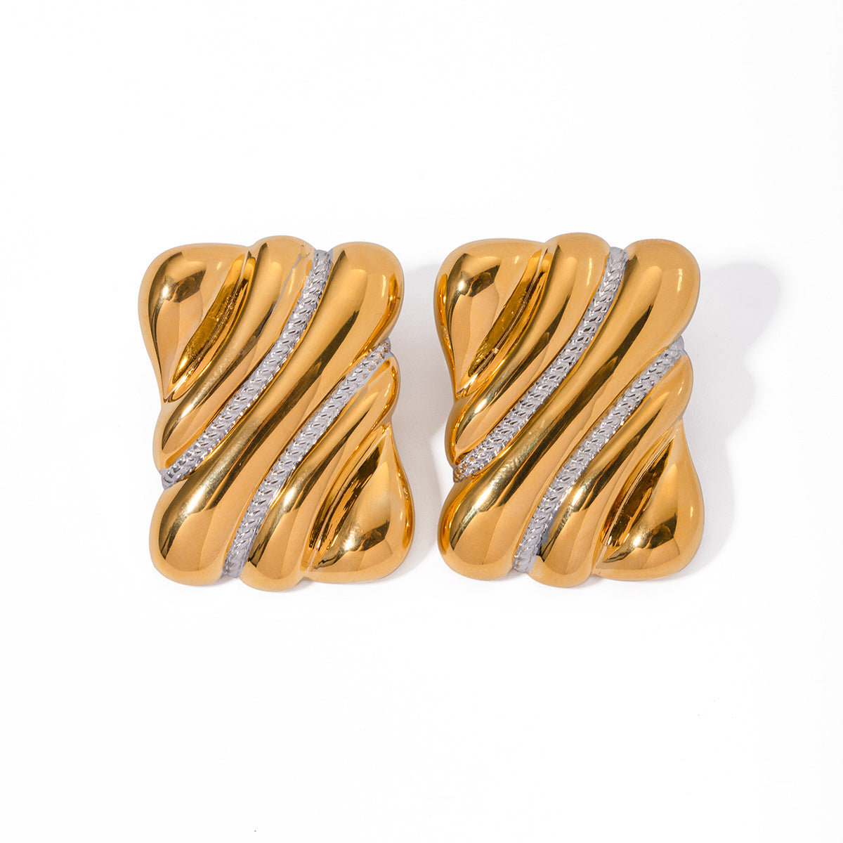 Modern square hoop earrings
