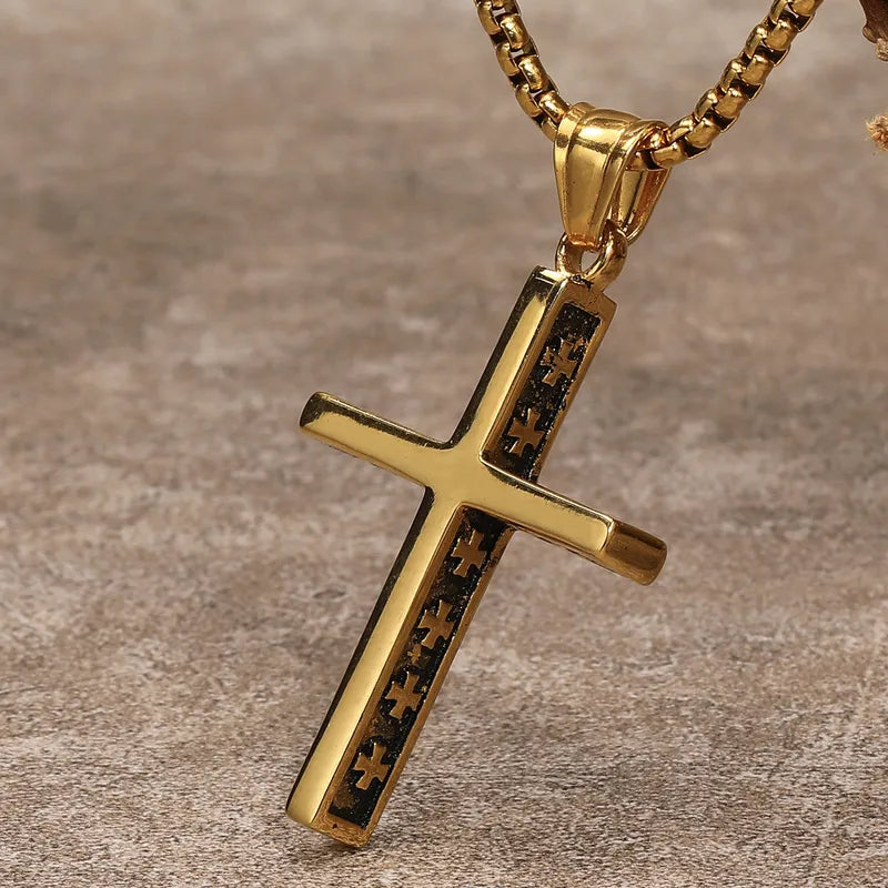 Titanium CROSS ON CROSS (PENDANT + CHAIN)