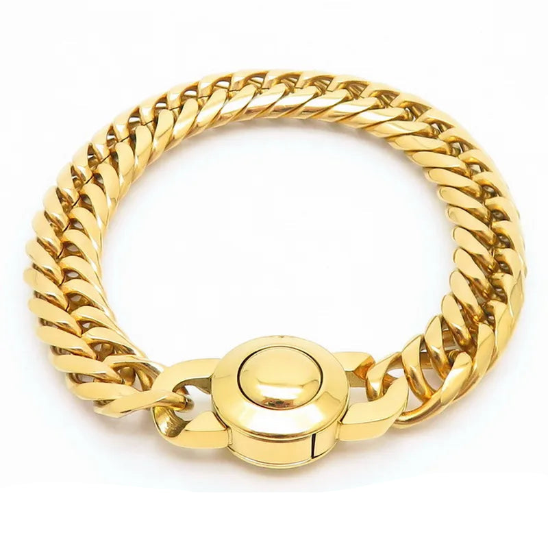 Retro Geometric 18K Gold plated bracelet - 11 mm