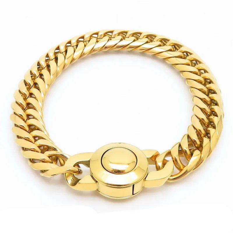 Retro Geometric 18K Gold plated bracelet - 11 mm