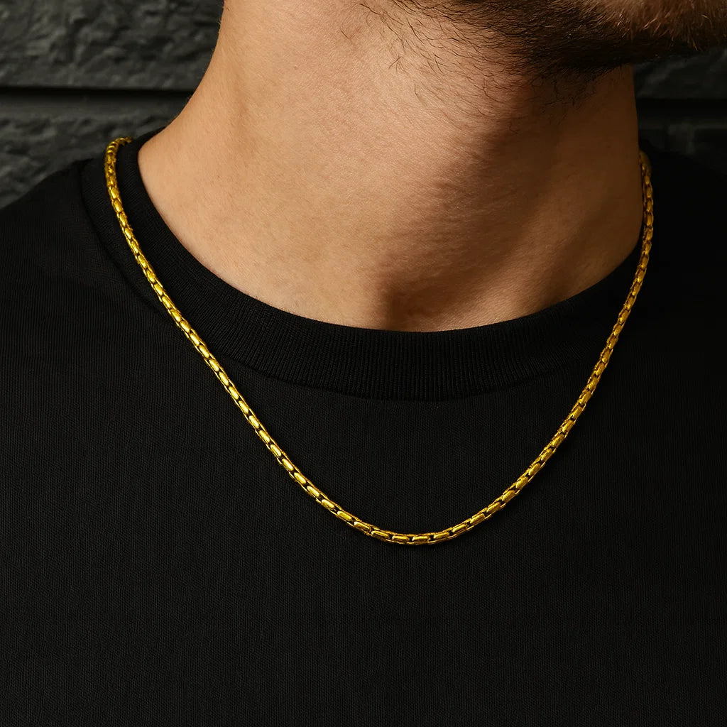 Cobra Men's Chain (18K Gold Plating)- 3 MM