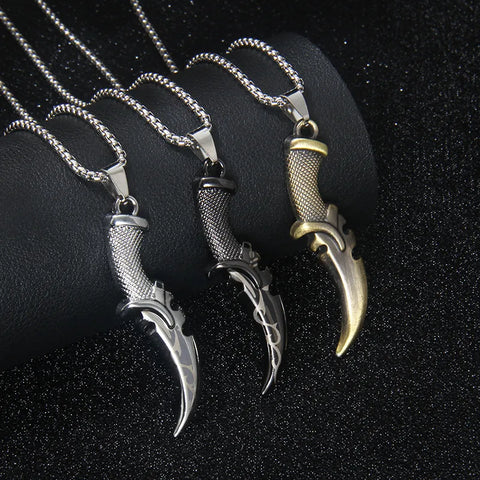 Retro Knife Pendant and Chain