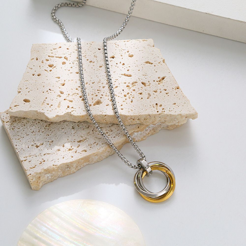 Triple Ring Pendant + Chain