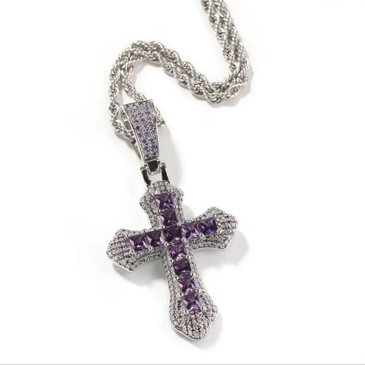 Luxury Diamond Cross (Pendant + Chain) - Zirconia