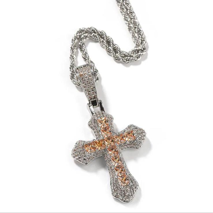 Luxury Diamond Cross (Pendant + Chain) - Zirconia