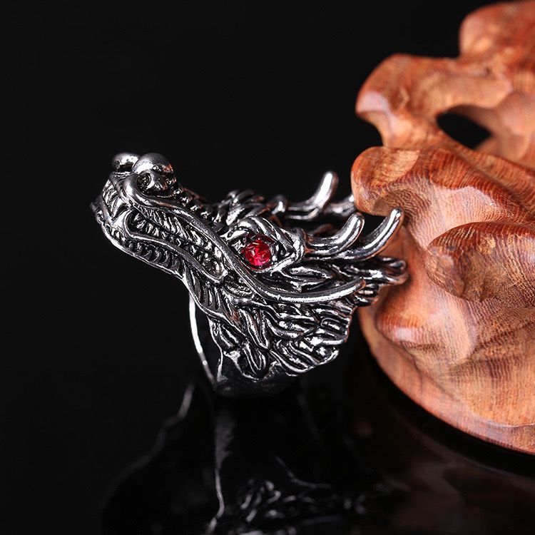 Dragon Head Diamond Eyes Ring