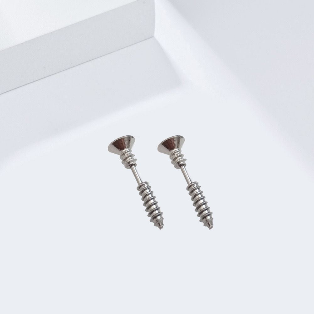Screw-Inspired Men's Earring