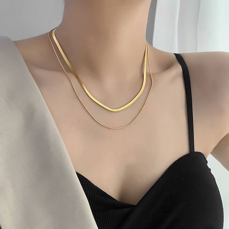 Double Snake Chain Necklace