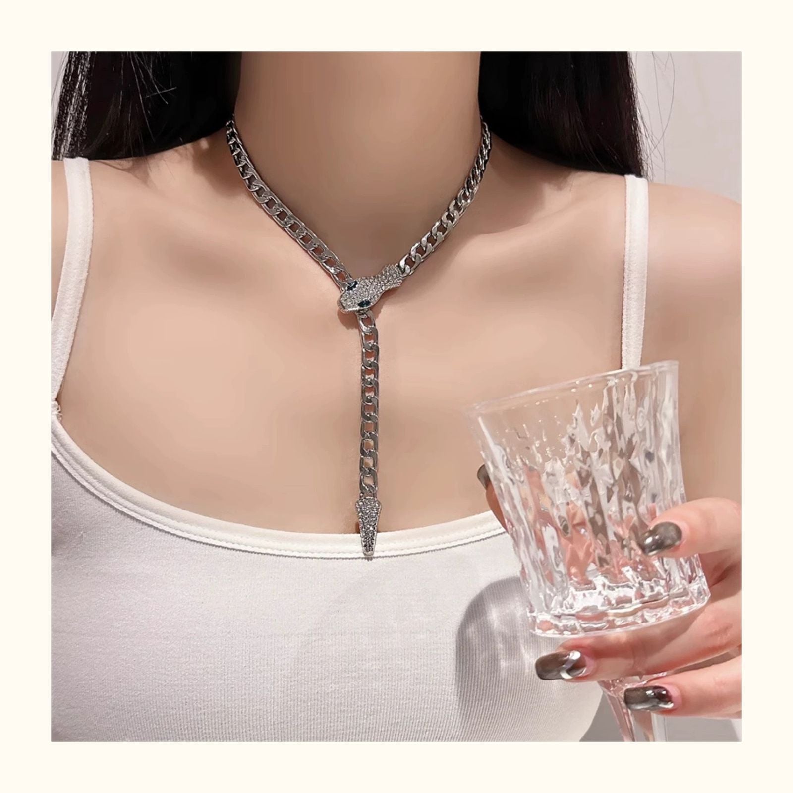 Snake Chain Metal Necklace