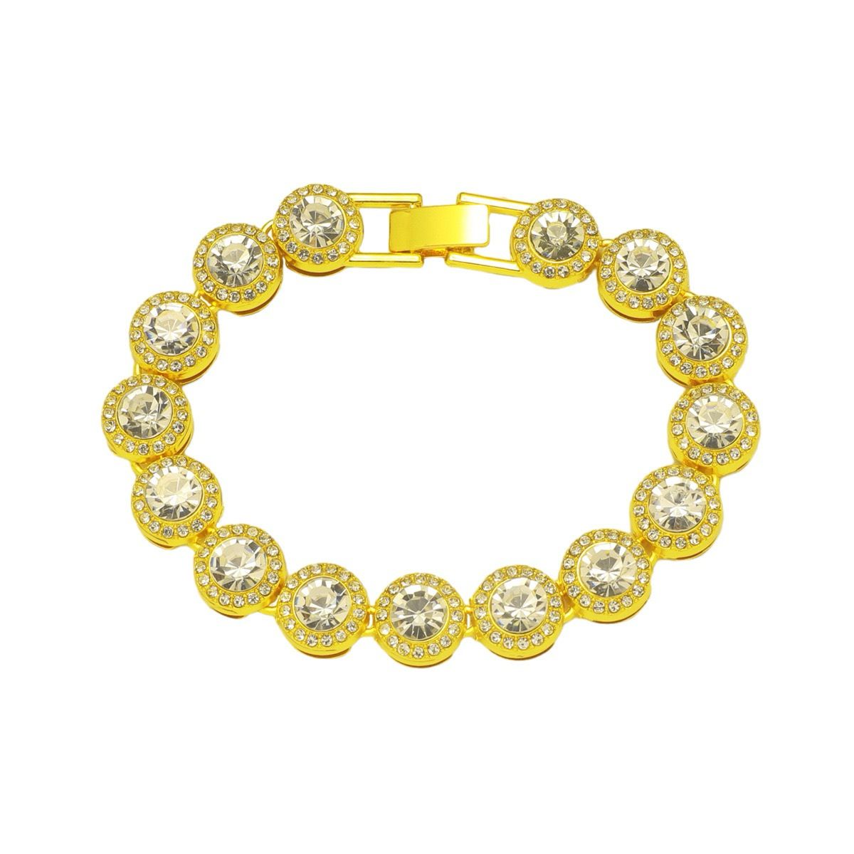 Diamond Round Mens Zirconia Bracelet