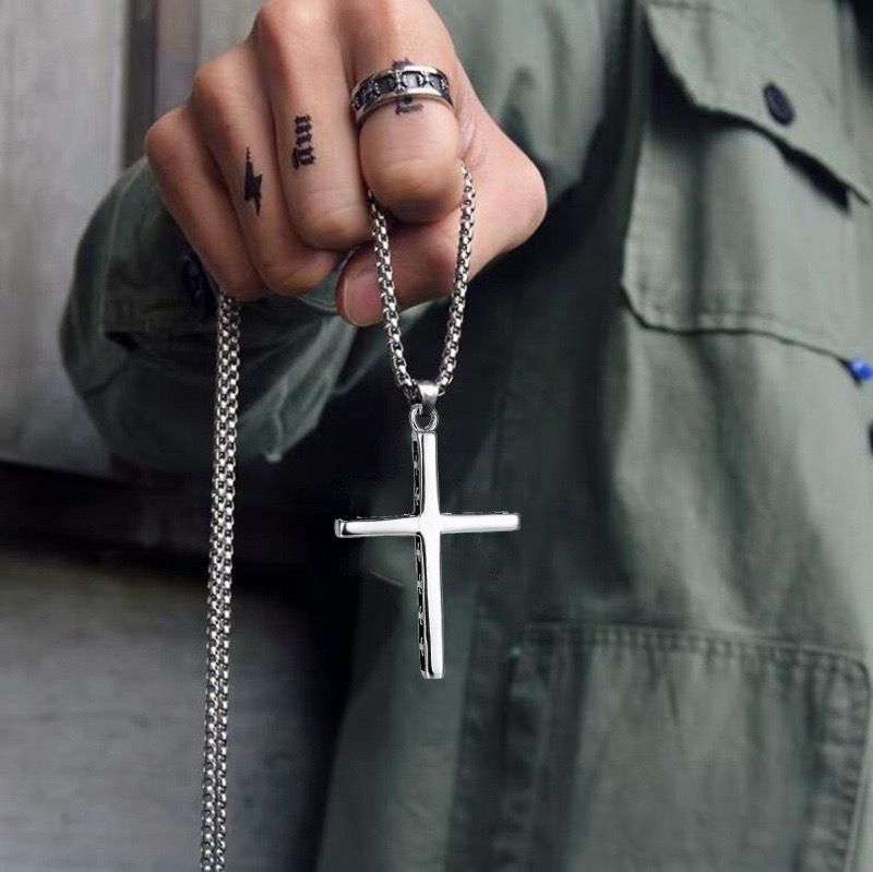 Titanium CROSS ON CROSS (PENDANT + CHAIN)