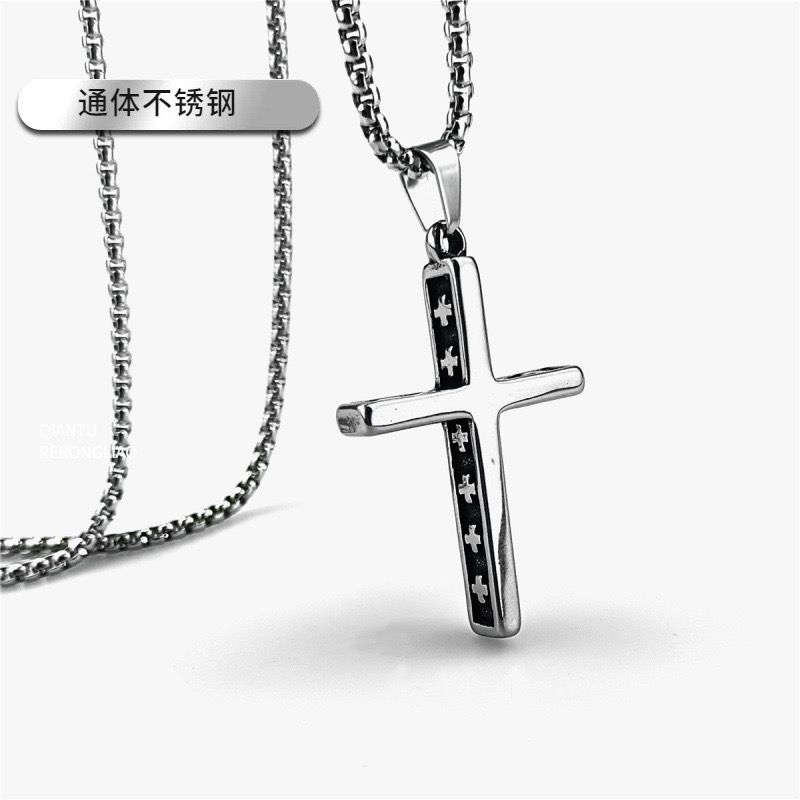 Titanium CROSS ON CROSS (PENDANT + CHAIN)