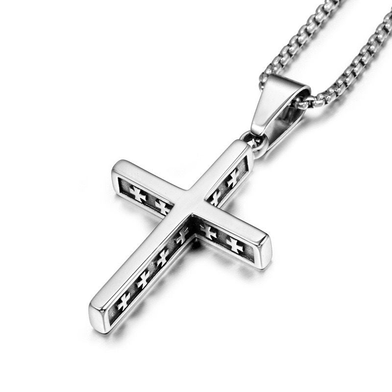 Titanium CROSS ON CROSS (PENDANT + CHAIN)