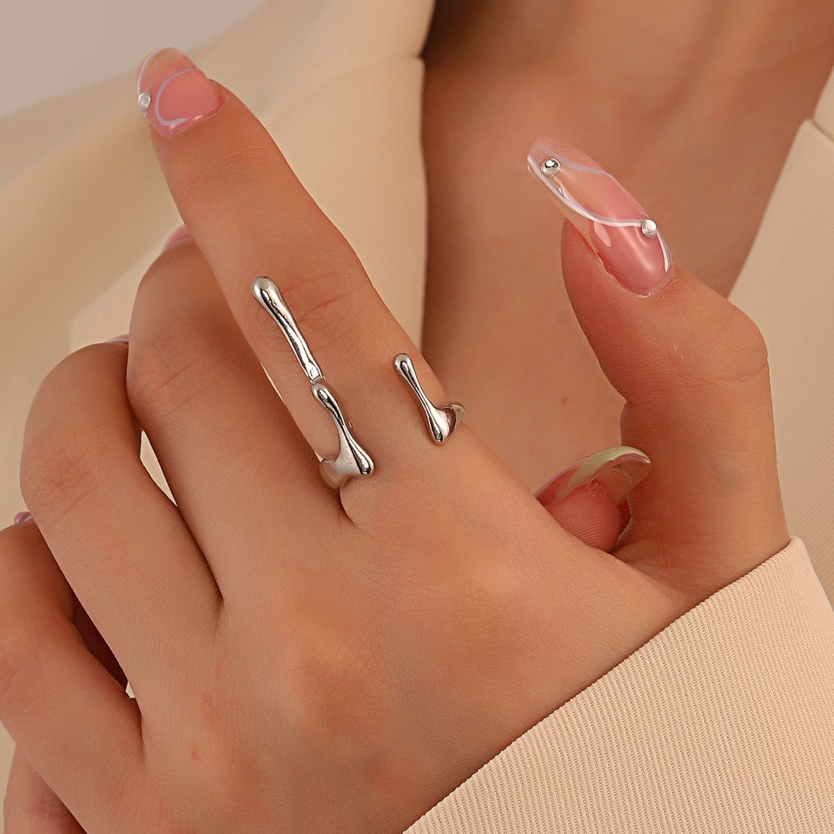 Stylish mixed-shape rings