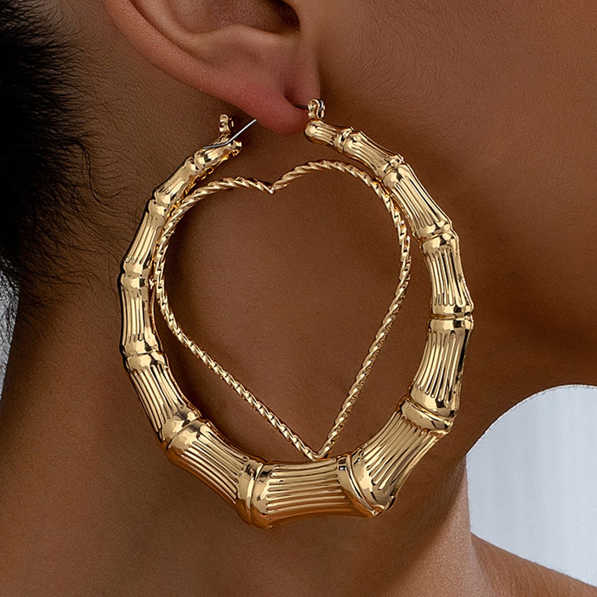 Bold Round Heart Earrings