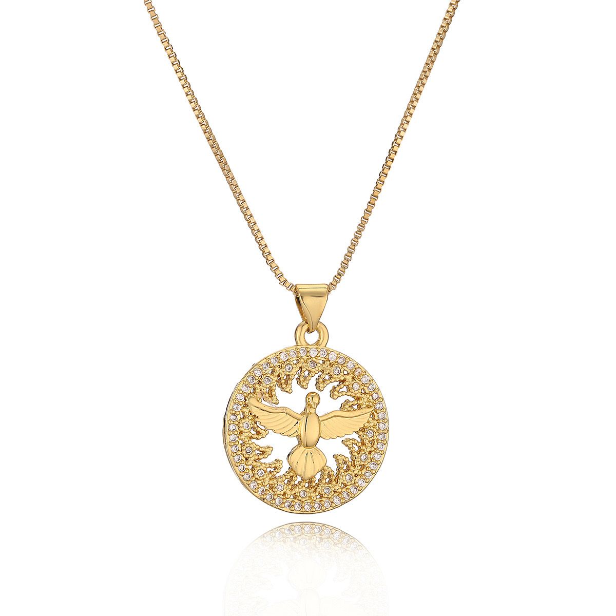Zircon Wings (Pendant + Chain) - 18K Gold Plated
