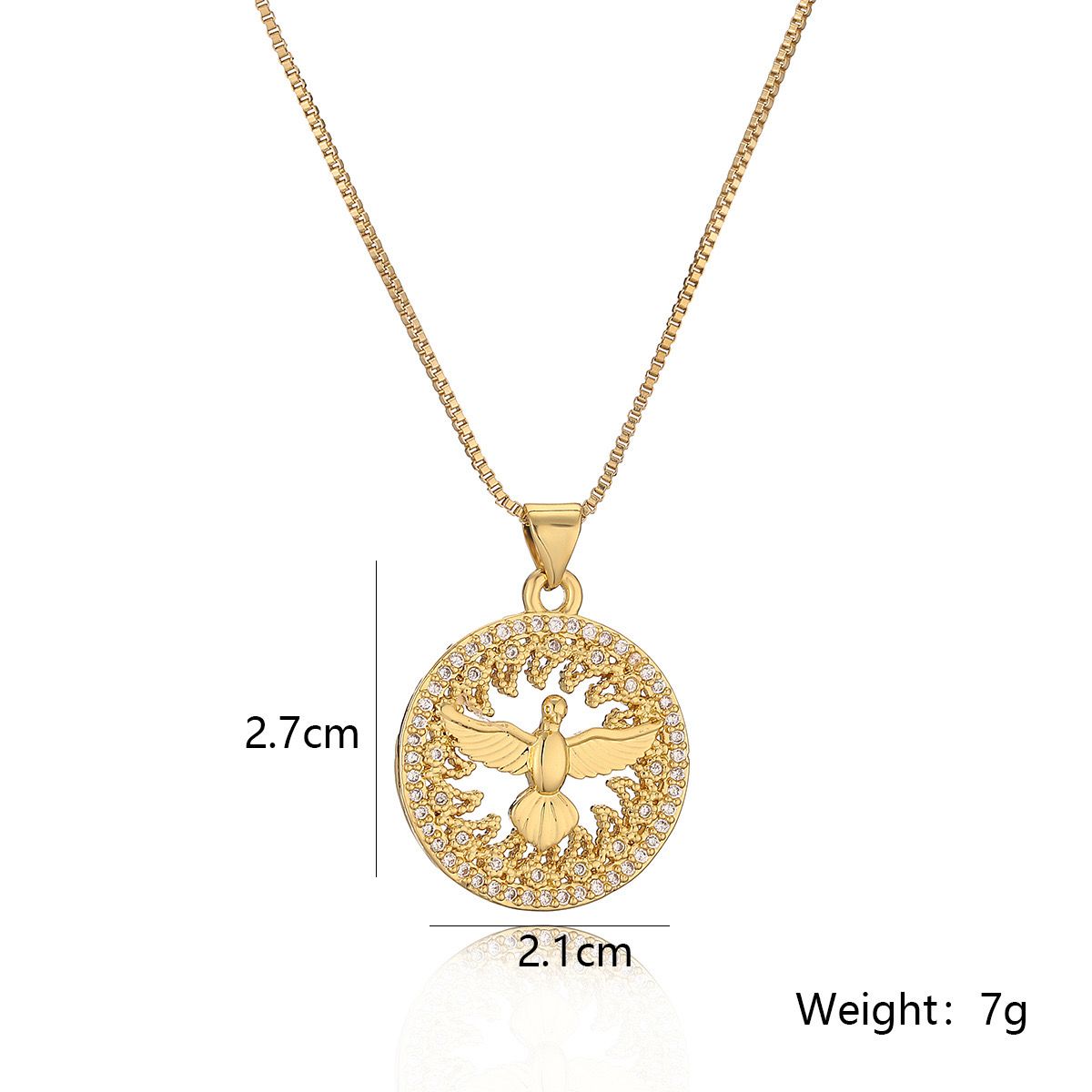 Zircon Wings (Pendant + Chain) - 18K Gold Plated