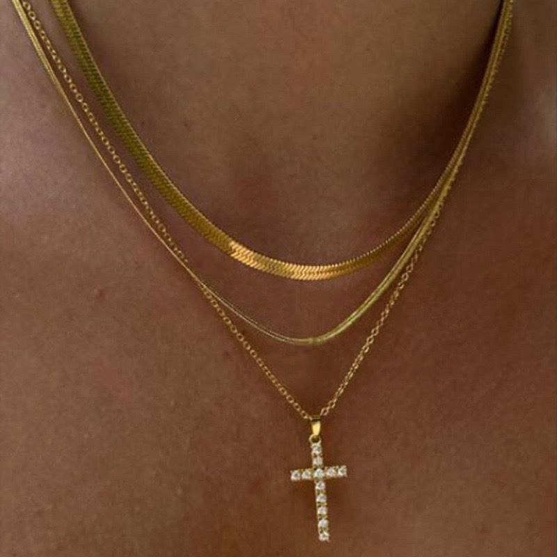 Layered Cross Necklace