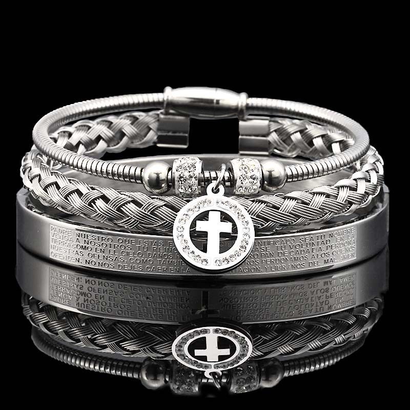 Titanium Luxury Three-Piece Men's Bracelet