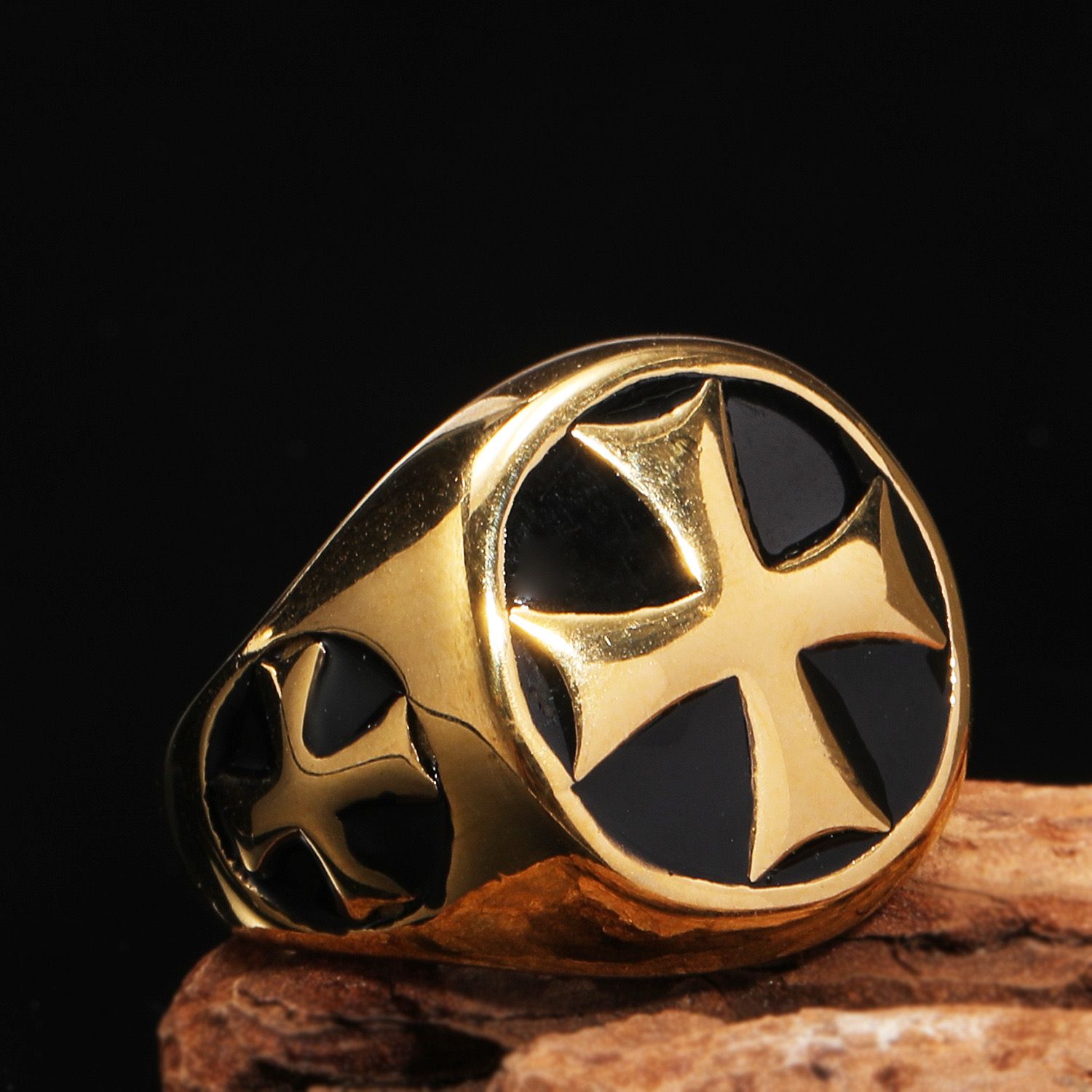 Titanium Premium Cross Men's Ring