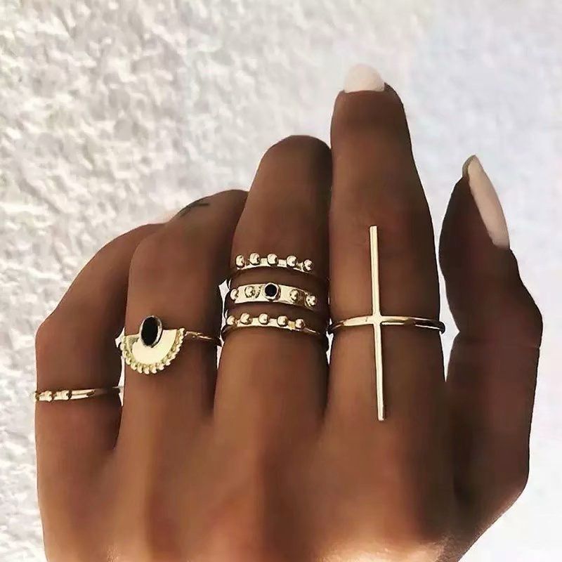 Trendy set of 6 rings