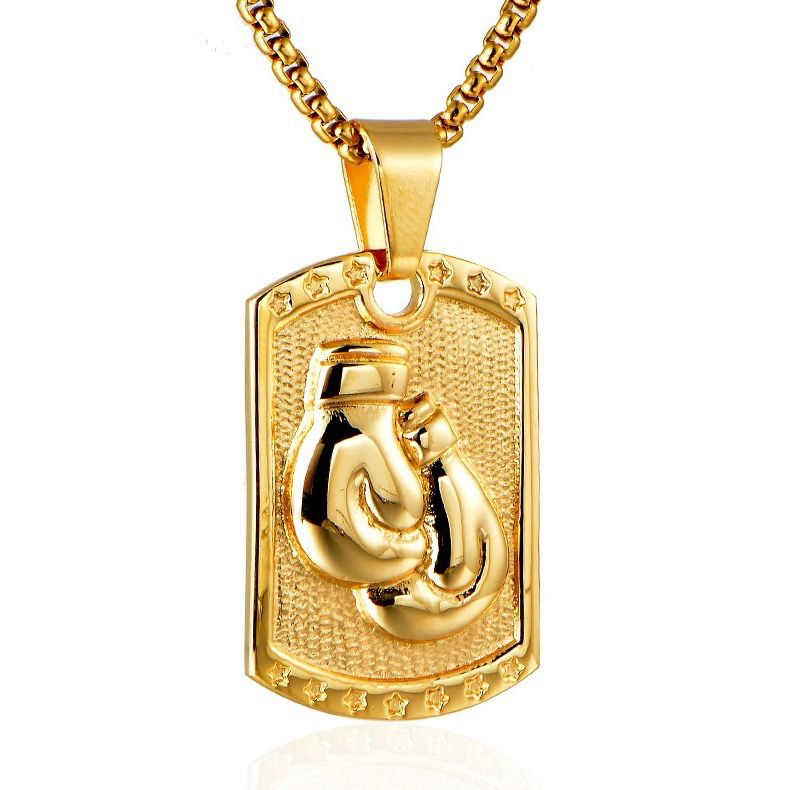 Titanium Boxing (Chain + Pendant) - 18k Gold Plating