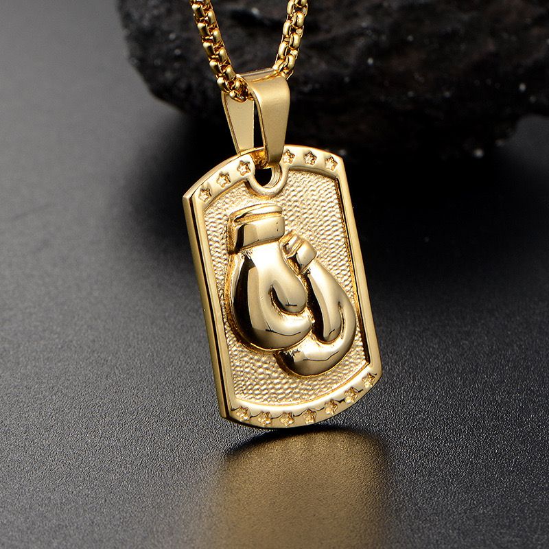 Titanium Boxing (Chain + Pendant) - 18k Gold Plating