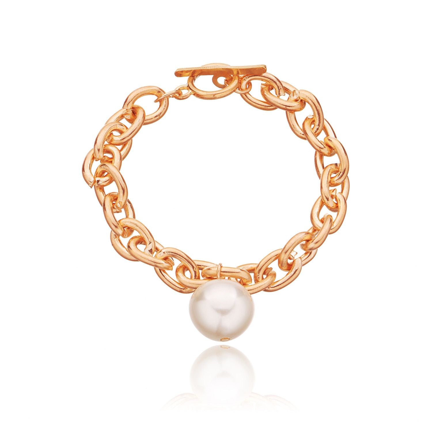 Dainty Pearl Link Bracelet
