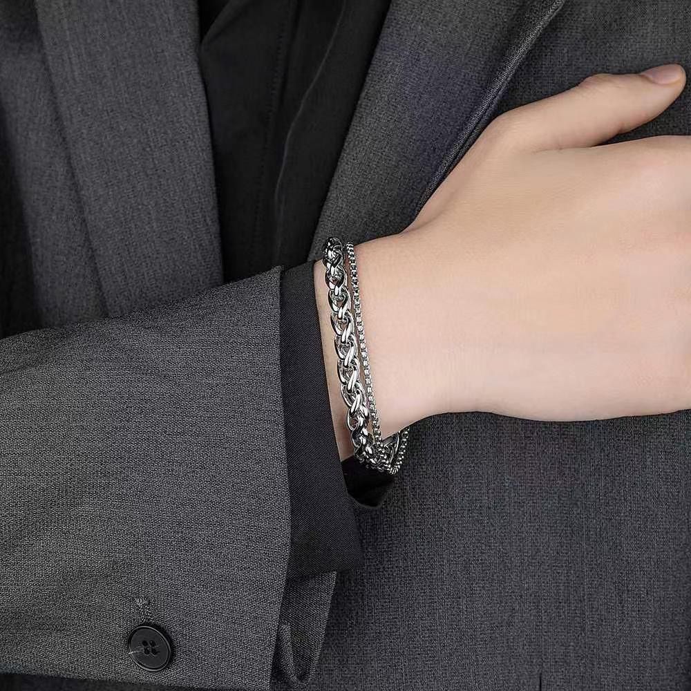 Men's Bold Double Chain Bracelet
