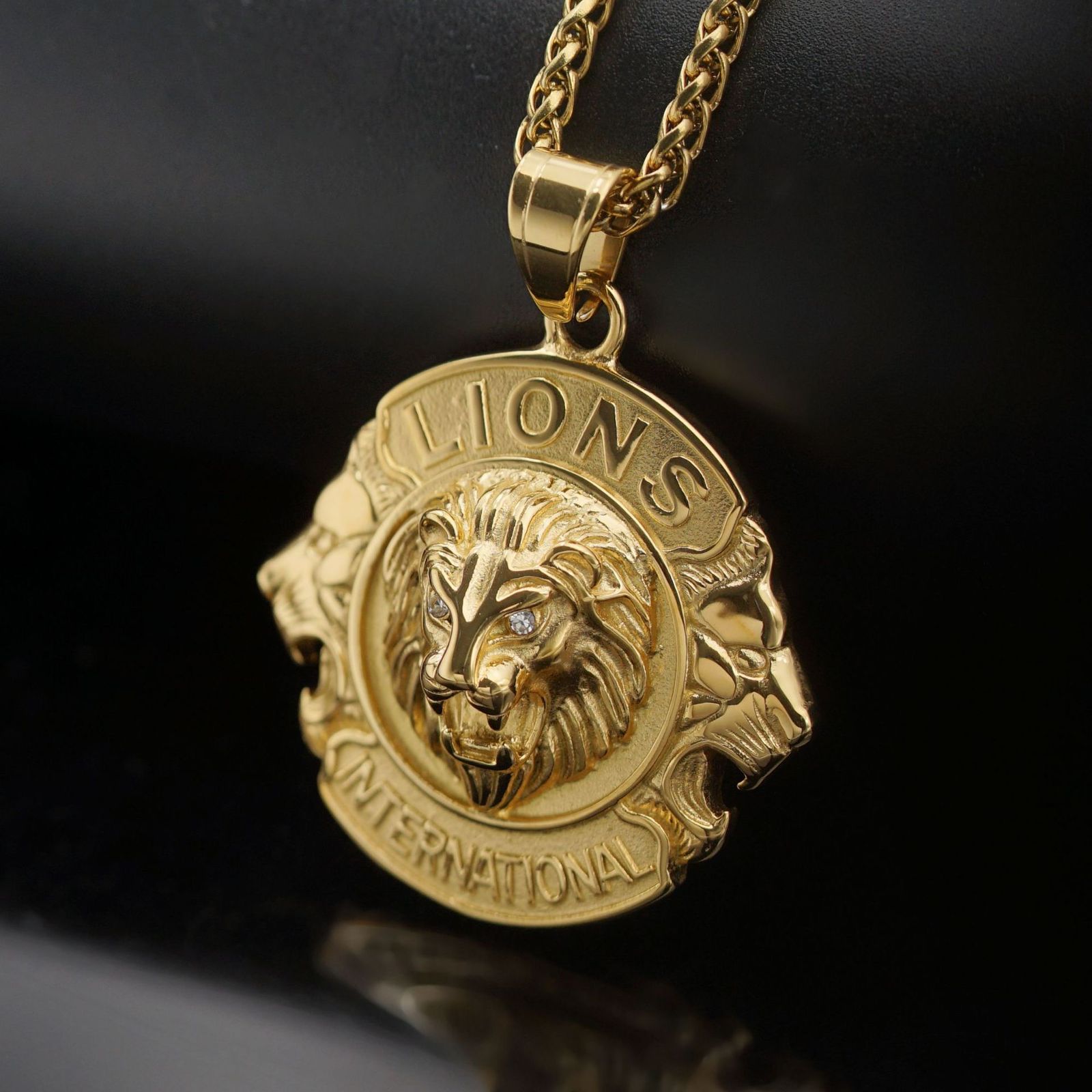 Titanium Global Lions Pendant (18k Gold Plating)