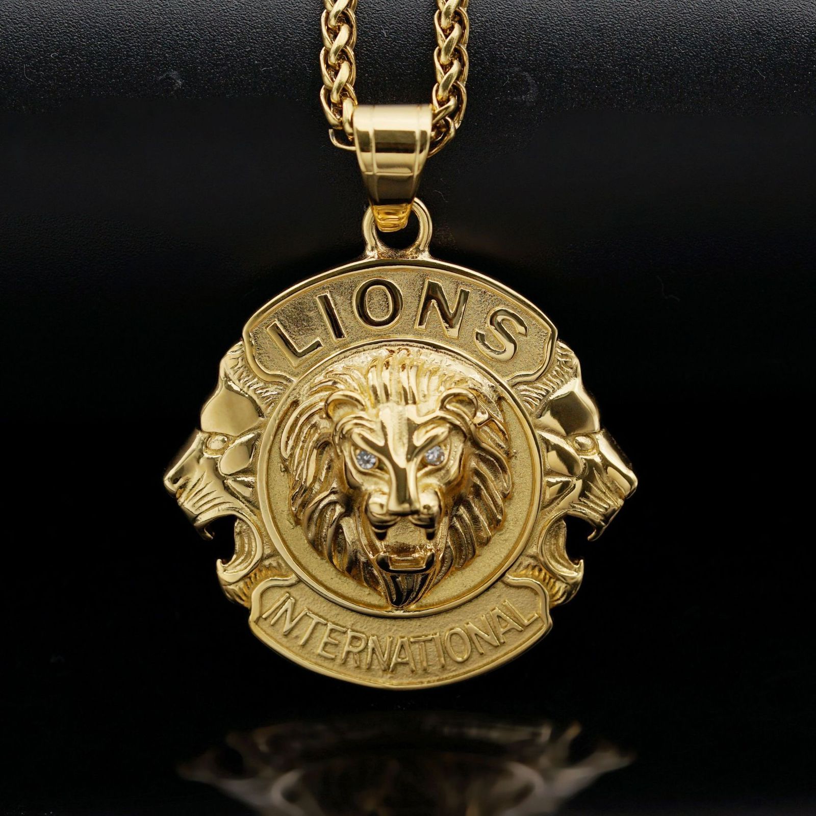Titanium Global Lions Pendant (18k Gold Plating)