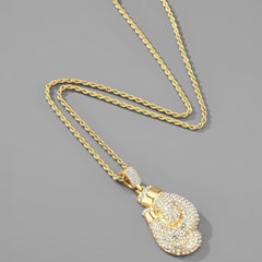 Iced Boxer (Pendant + Chain) - 14K Gold Plating