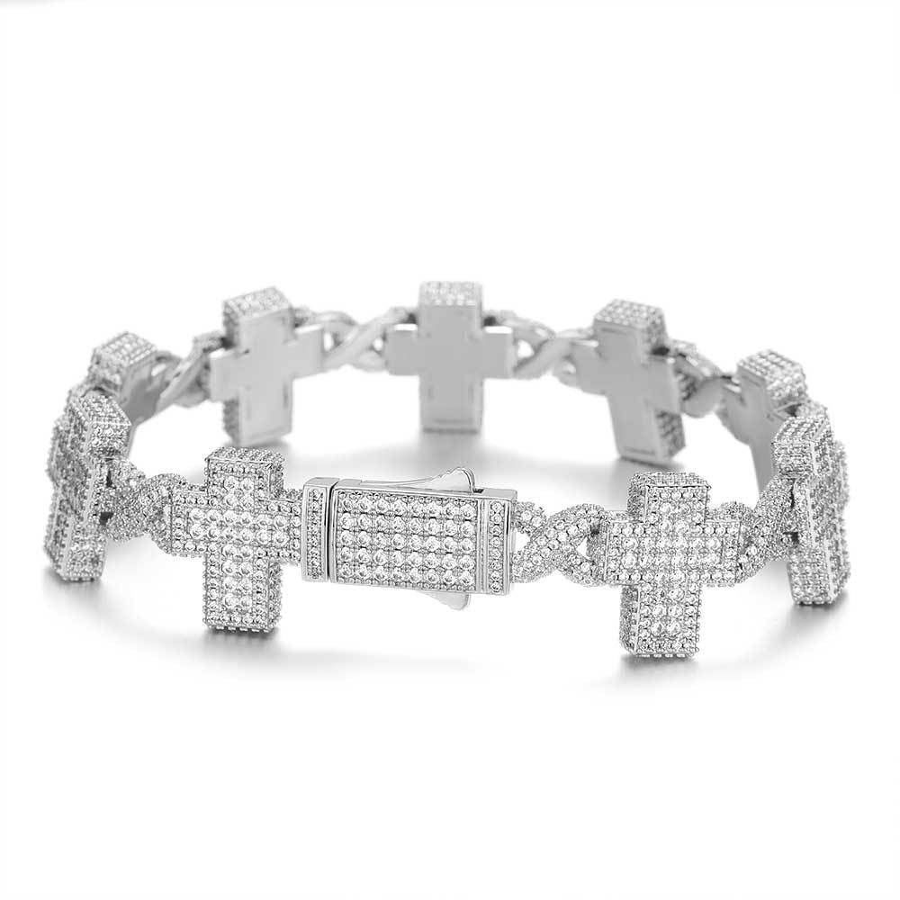 Iced-Out Men’s Bracelet - 18k Gold Plated