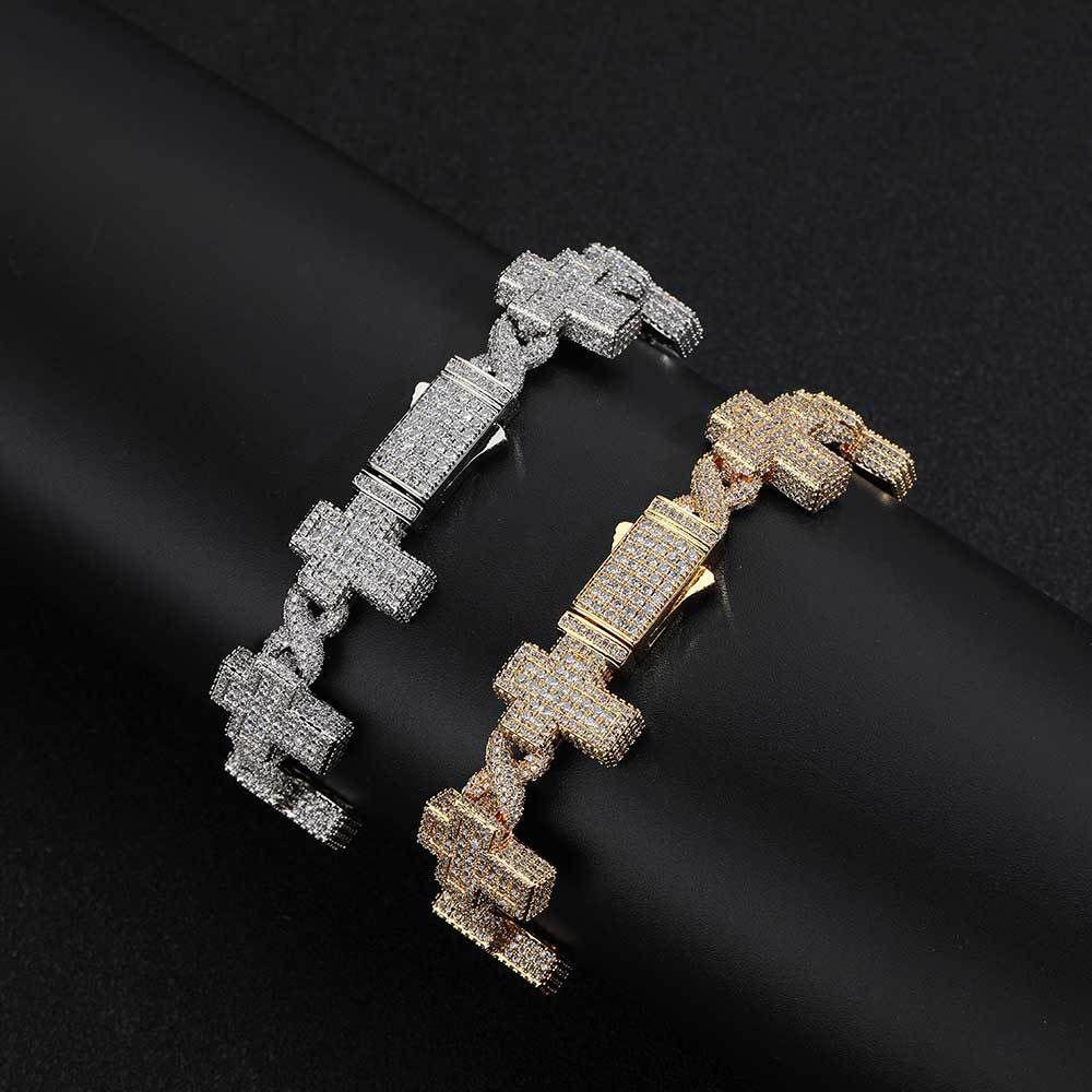 Iced-Out Men’s Bracelet - 18k Gold Plated