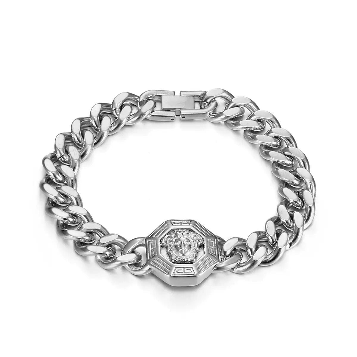 Medusa Cuban Men’s Bracelet - Titanium (18k gold Plated)
