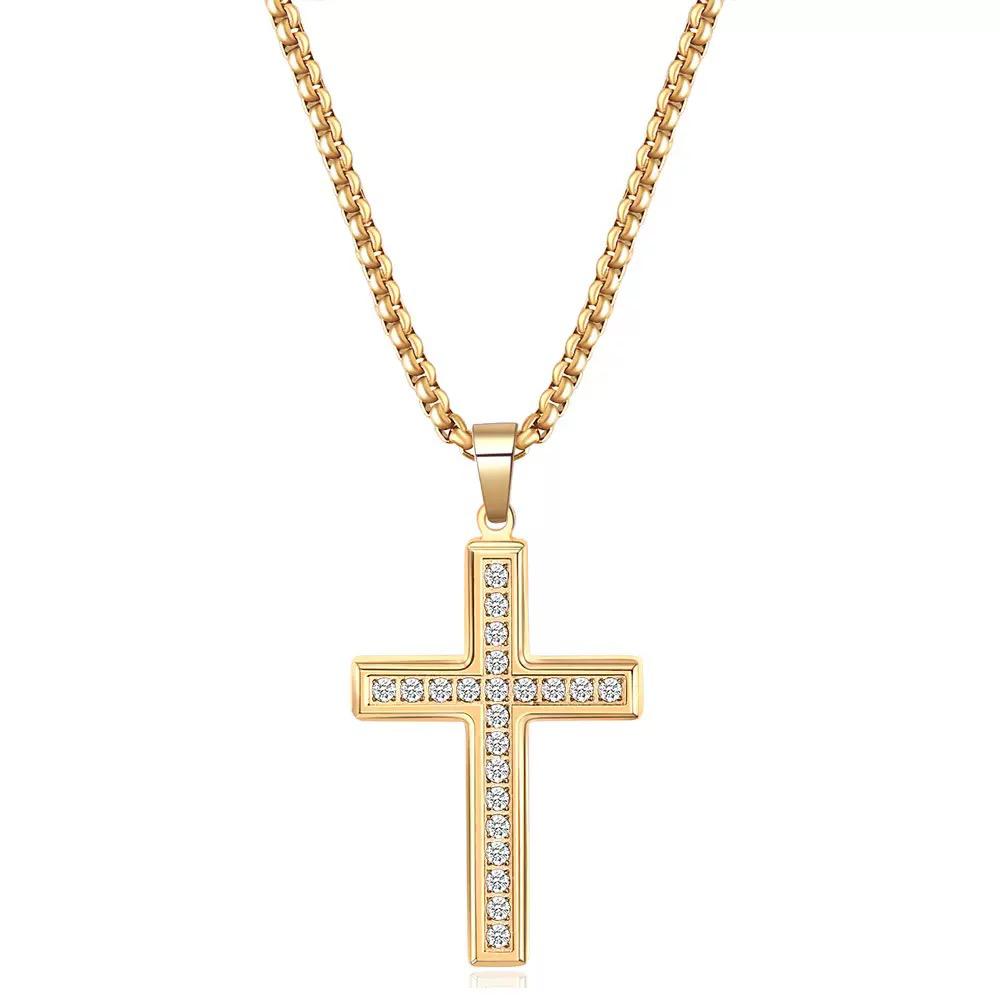 Studs Cross ( Chain + Pendant) - 18K Gold Plated