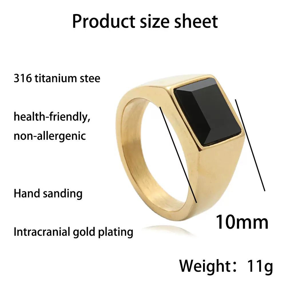 Men’s Everyday Wear Ring - 18k Gold Plated (Titanium)
