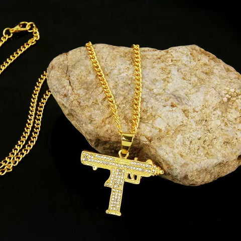 Gun ( Pendant + Chain) - 18K Gold Plating
