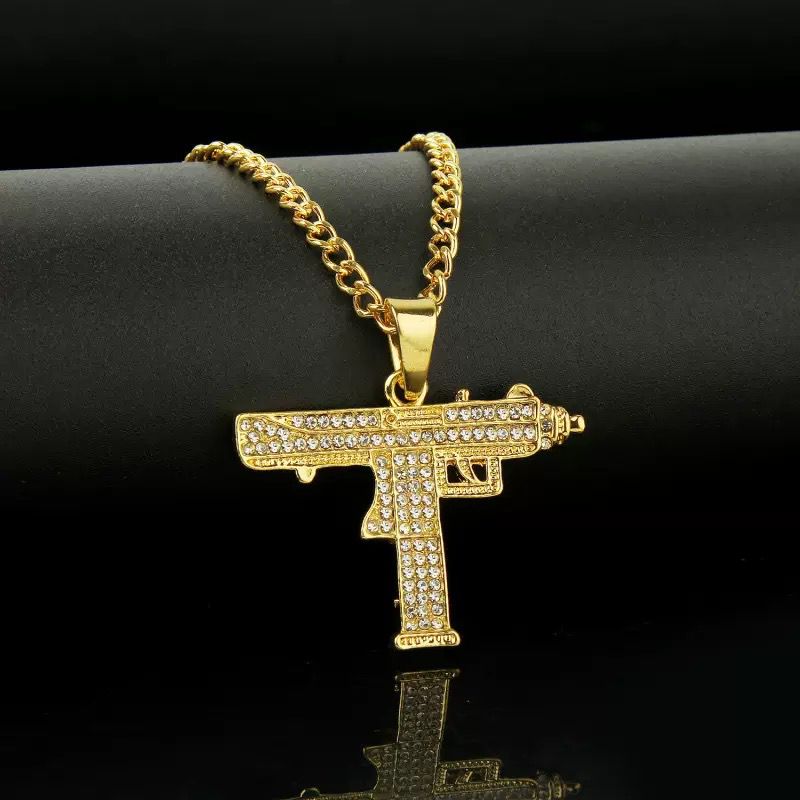 Gun ( Pendant + Chain) - 18K Gold Plating