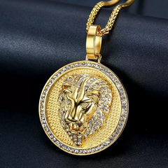 Bold Lion Head Pendant - 18K Gold Plated
