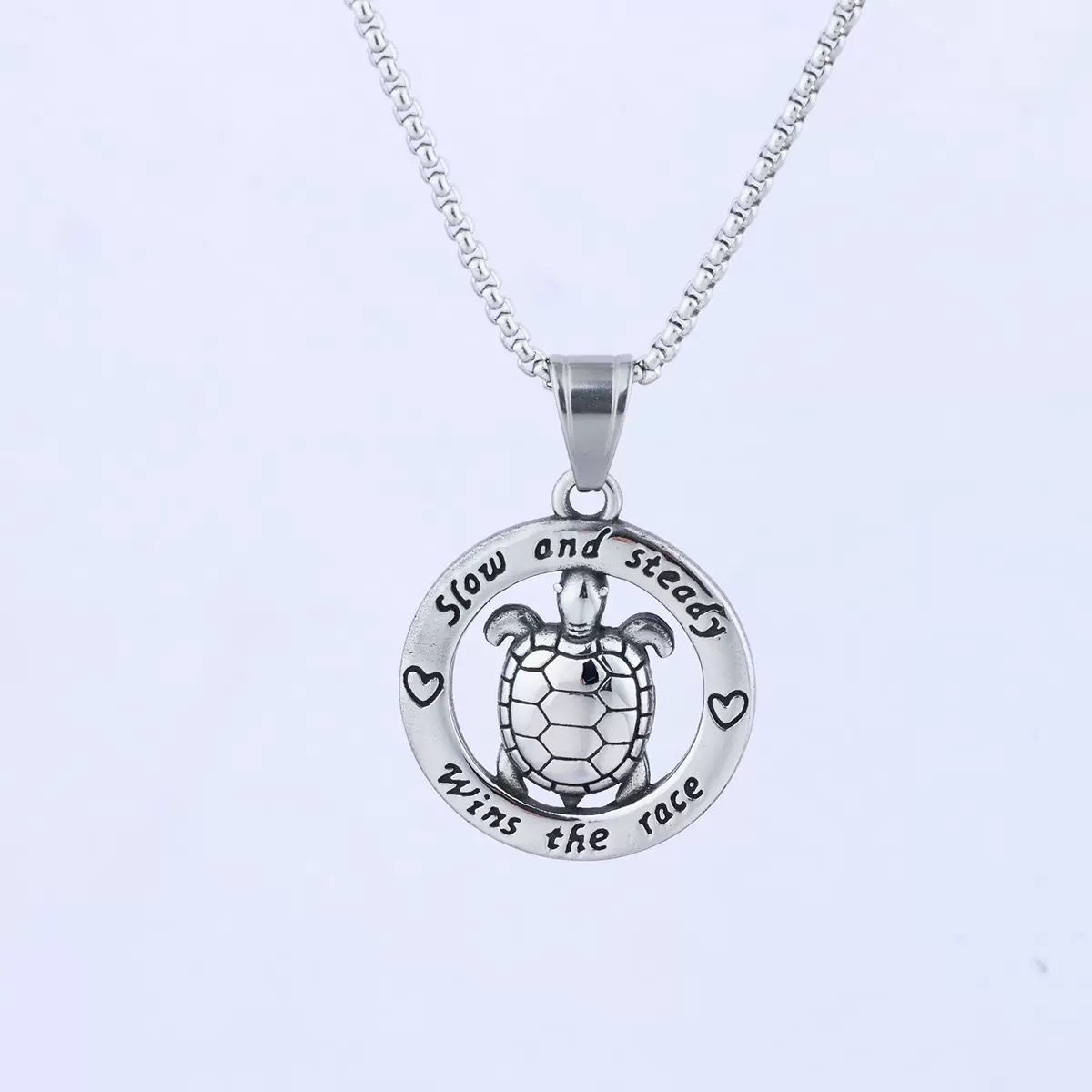Turtle ( Pendant + Chain) - Titanium