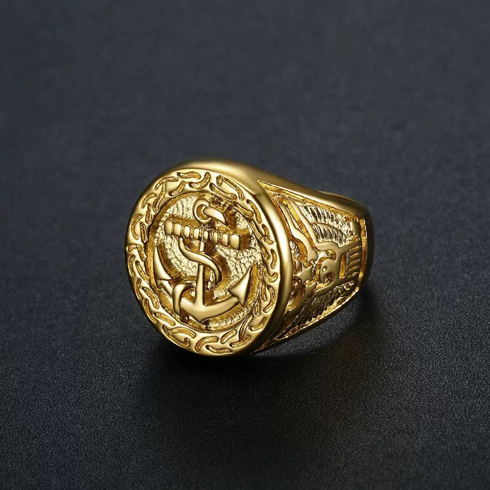Classic Anchor Ring - 18K Gold Plated
