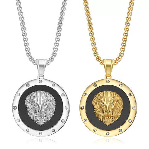 Roaring Lion Power Pendant & Chain (18k Gold Plated)