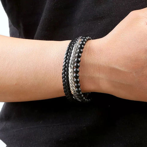 Triple Layer Men’s Bracelet