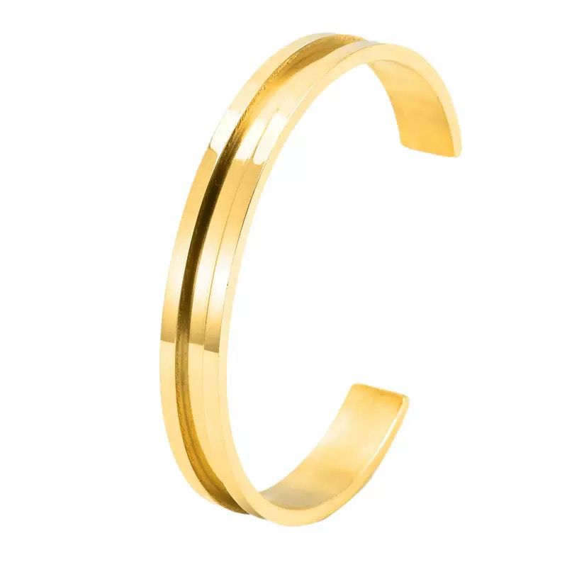 Men's Cuff Bracelet - 18k Gold Plated