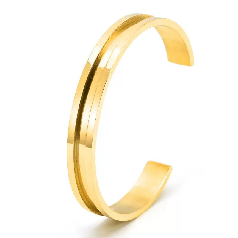 Men's Cuff Bracelet - 18k Gold Plated