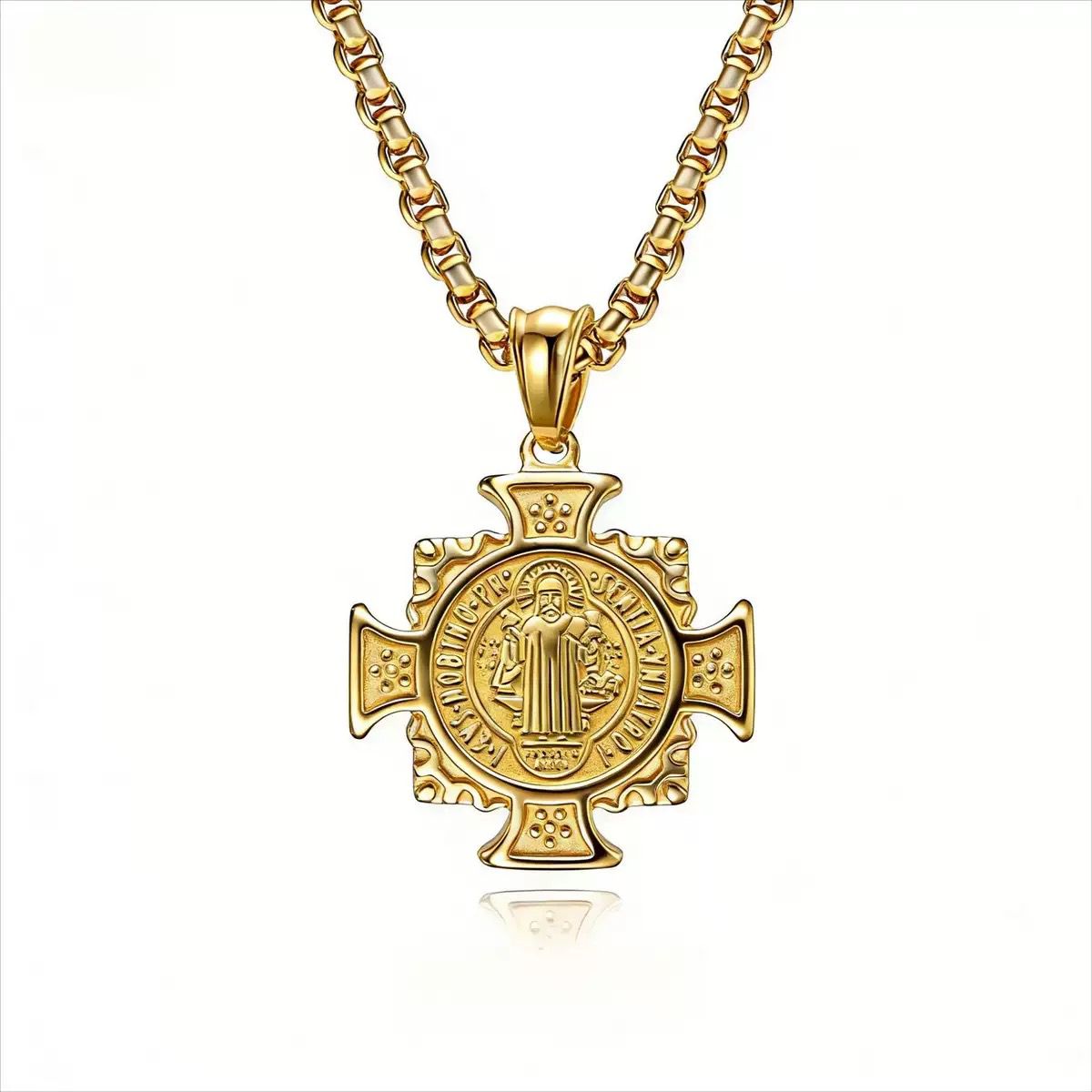 Men's Pendant & Chain - 18K Gold Plated