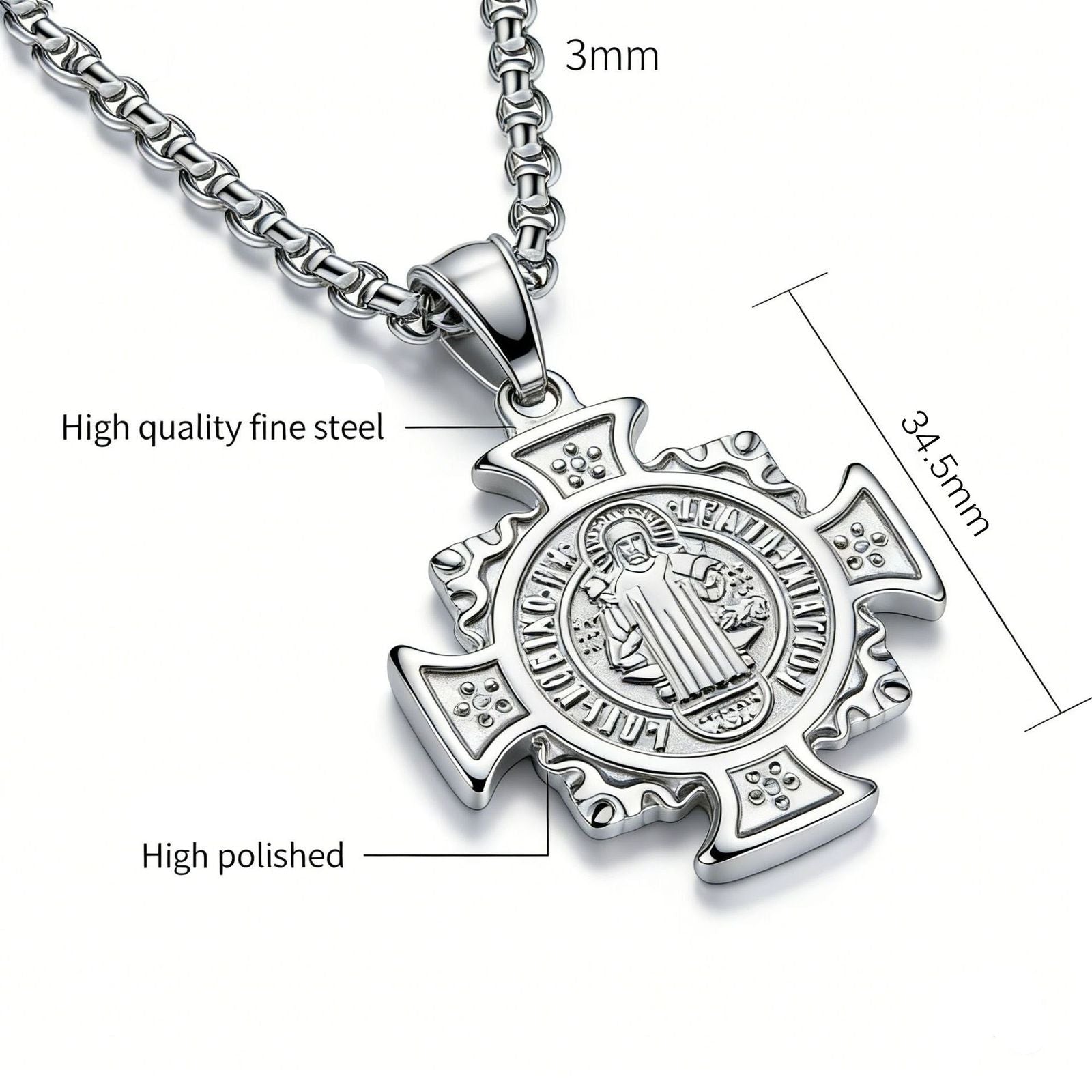 Men's Pendant & Chain - 18K Gold Plated