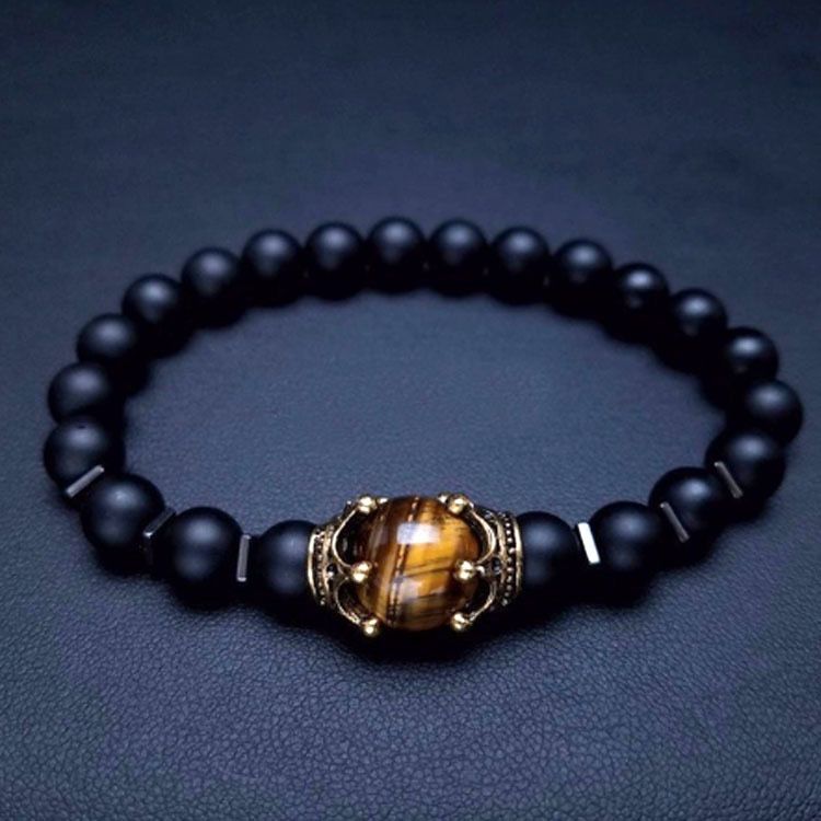 Stone Crown Natural Bead Bracelet