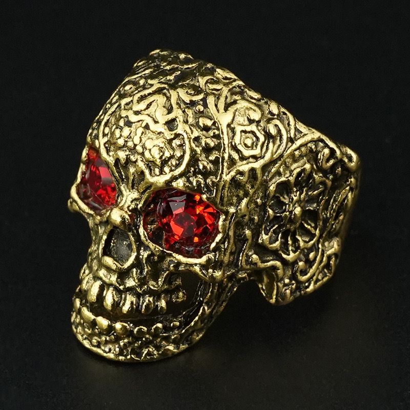 Diamond Eyed Skull Ring